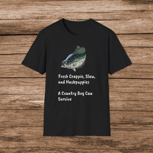 Fresh Crappie, Slaw, and Hushpuppies Country Boy T-Shirt